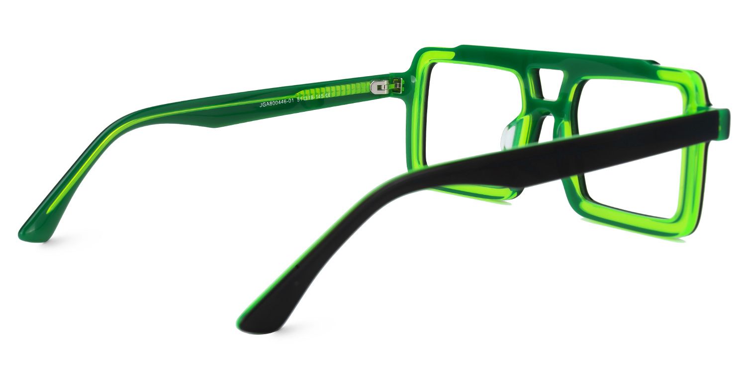 Elkanah - Aviator Green/Black Eyeglasses | Vooglam Side View