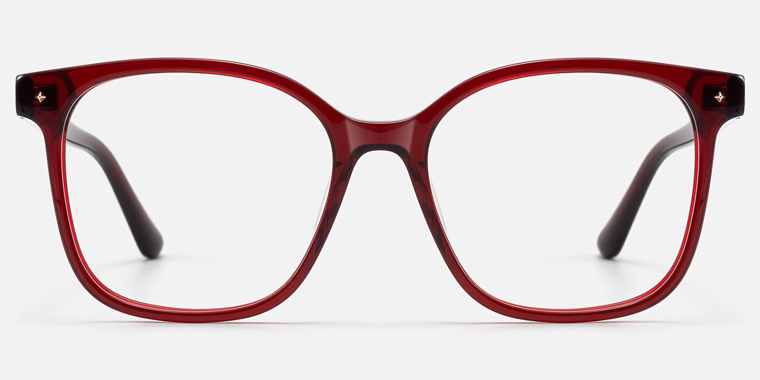 Spacek - Bold Square Red Boho Eyeglasses | Vooglam Angle View
