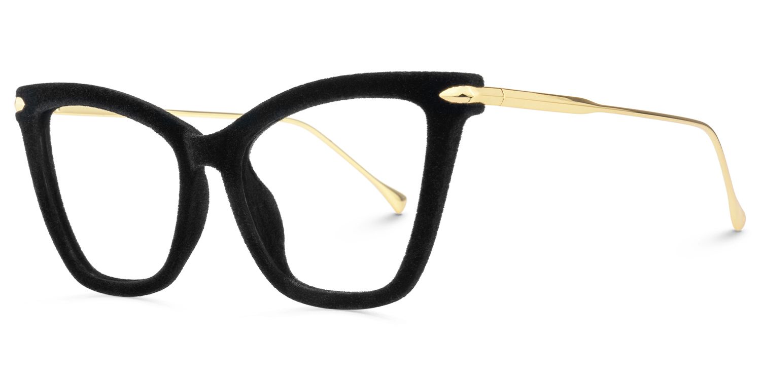 Hilary - Butterfly Black Eyeglasses | Vooglam Front View