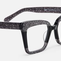 Galarza - Retro Black Glitter Rectangle Glasses | Vooglam Design Details