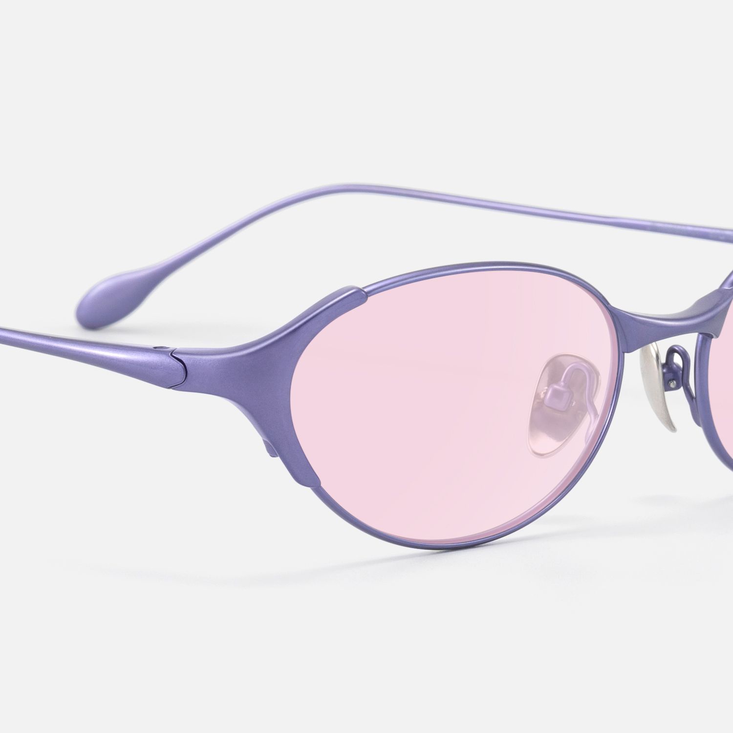 Ebisu - Purple Oval Rave Sunglasses with Pink Lens | Vooglam Design Details