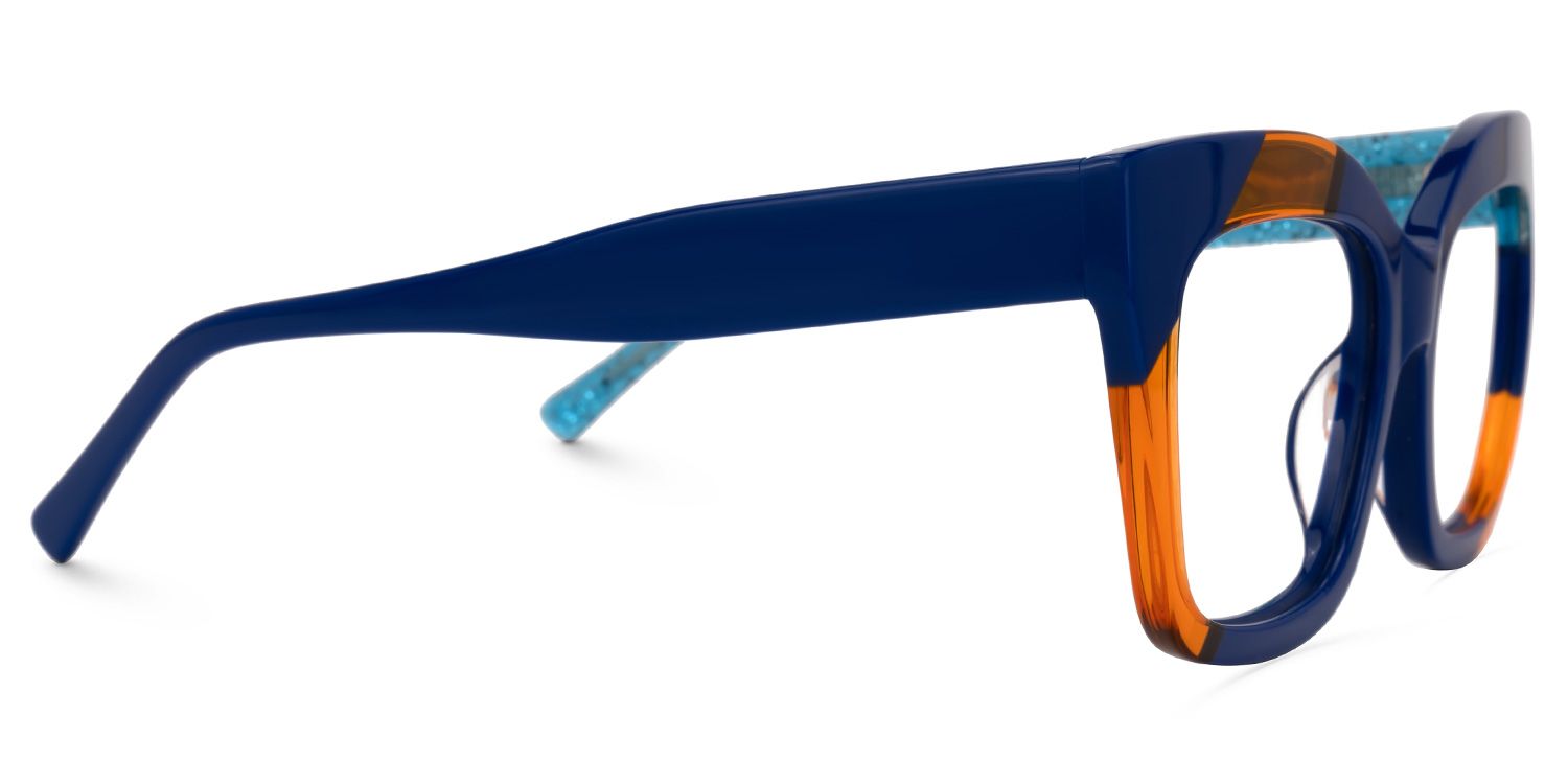 Terrie - Square Blue/Orange Eyeglasses product detail 4