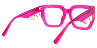 Nina - Square Pink Eyeglasses | Vooglam Side View