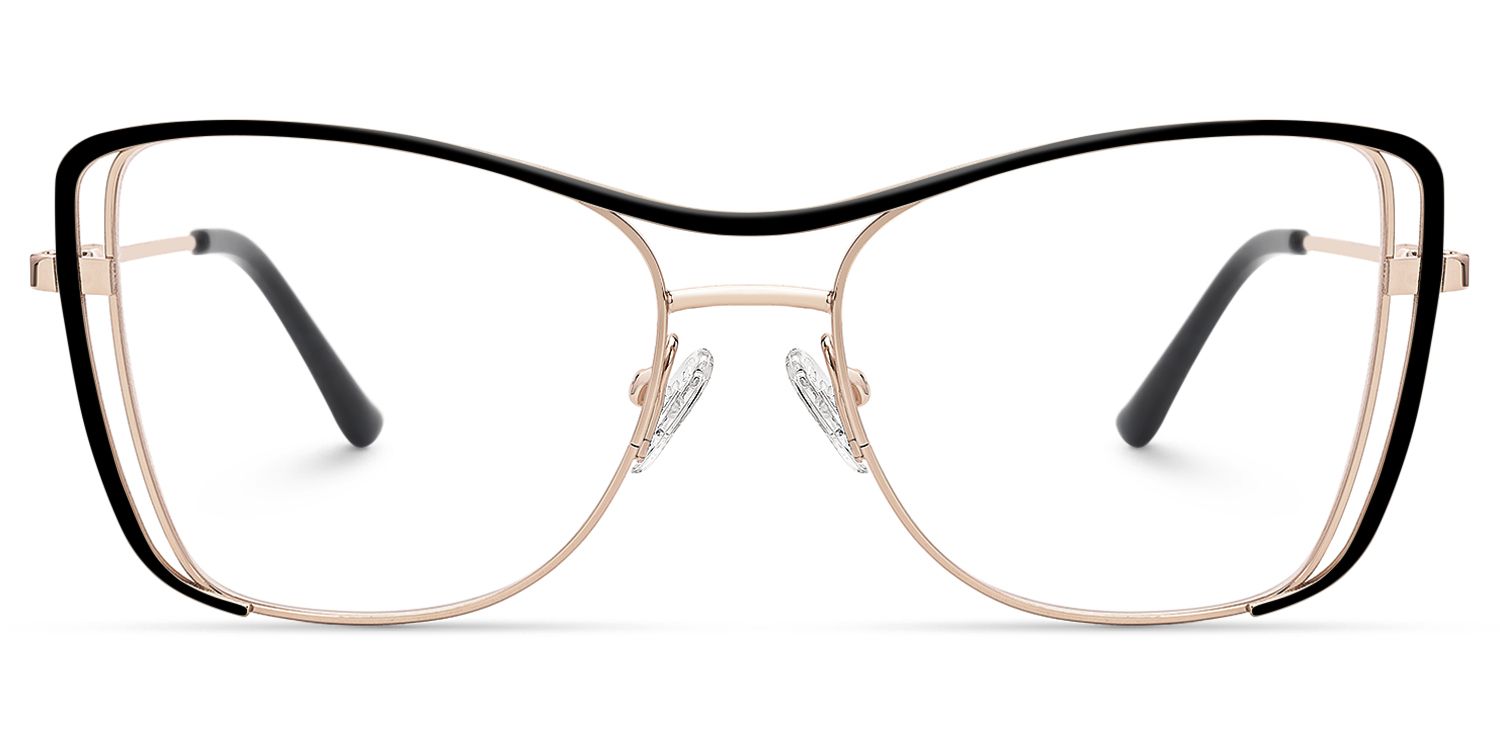 Omar - Aviator Black Eyeglasses | Vooglam Angle View