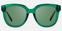 Vernetta - Square Dark/Green Sunglasses | Vooglam Angle View