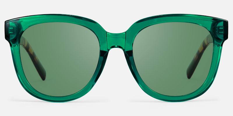 Vernetta - Square Dark/Green Sunglasses | Vooglam