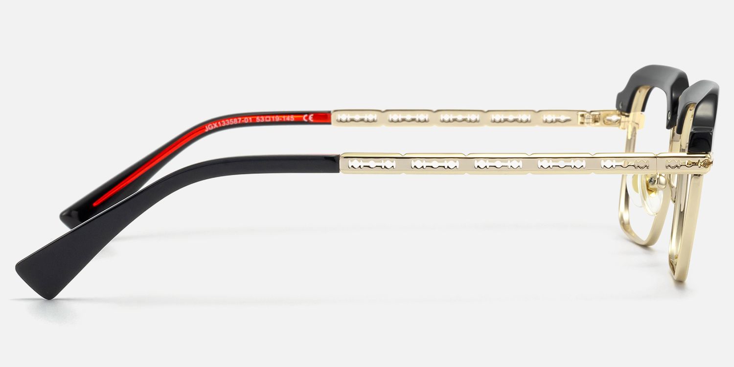 Archive - Black & Gold Razor Blade Glasses | Vooglam Side View