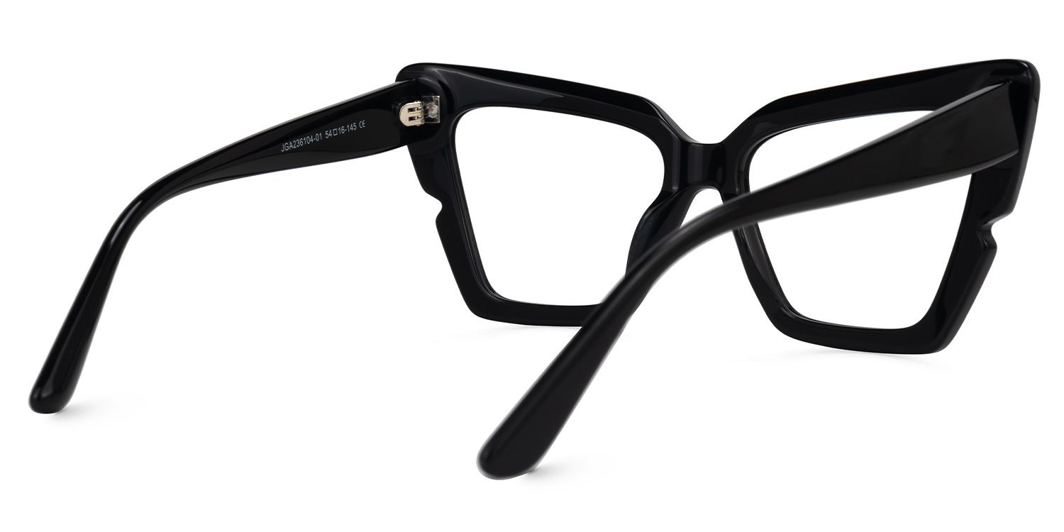 Fabiano - Cat Eye Black Eyeglasses | Vooglam Side View