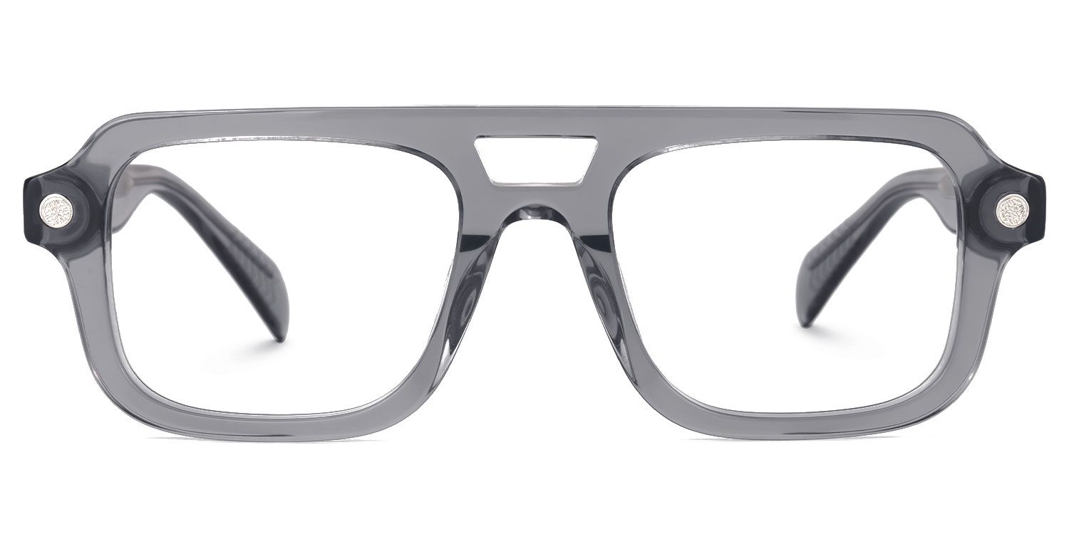 Eltanin - Aviator Grey Eyeglasses by Vooglam - Angle View
