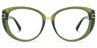 Bessie - Retro Green Oval Glasses Bold Eclectic Style | Vooglam Angle View