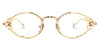 Callum - Oval Gold Eyeglasses | Vooglam Angle View