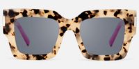 Vaeda - Bold Square Tortoise Sunglasses | Vooglam Angle View