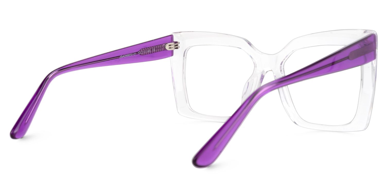 Eire - Square Crystal Eyeglasses by Vooglam - Side View