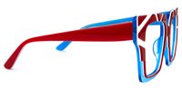Darius - Square Red/Blue Eyeglasses | Vooglam