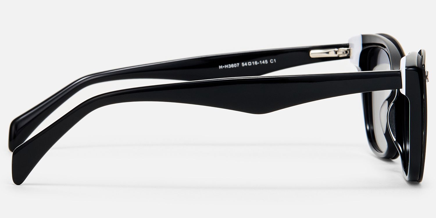 Fineen - Cat Eye Black Clip-on Sunglasses by Vooglam - Product View 6