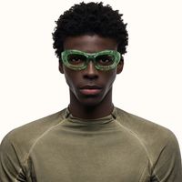 The Geologist - Geometric Green Eyeglasses | Vooglam On Model 2
