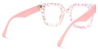 Najwa - Square Pink Eyeglasses | Vooglam Side View