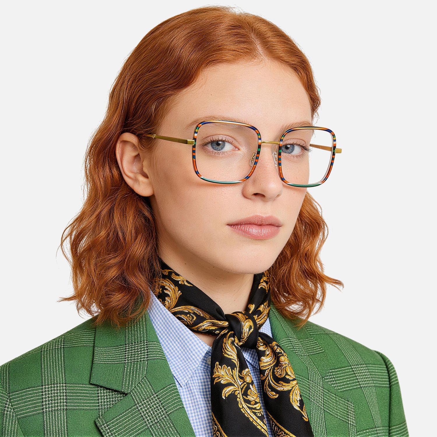 Explore the design story of Jace - Funky Bohemian Patterned Square Glasses | Vooglam