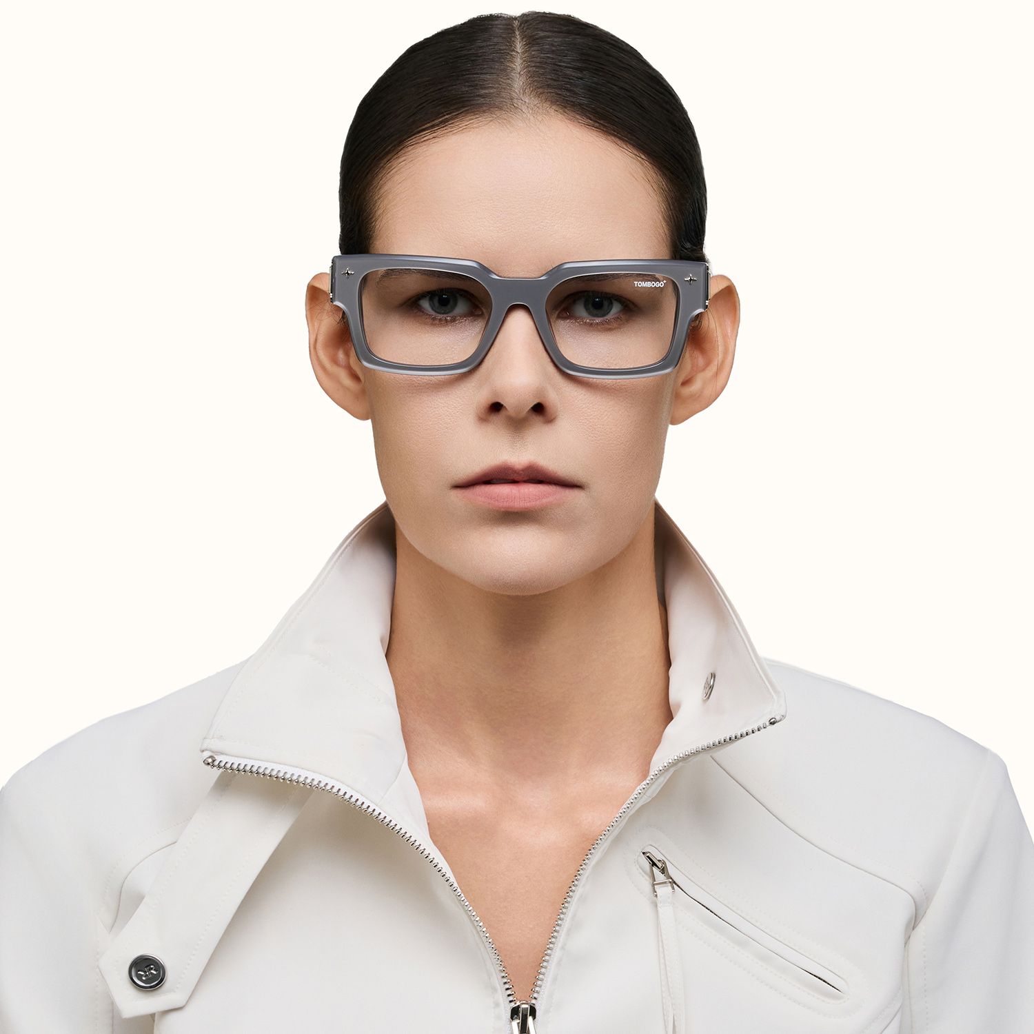 The Programmer - Chunky Silver USB Glasses | Vooglam On Model 1