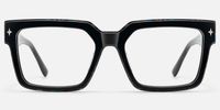 Havok - Rectangle Black Eyeglasses | Vooglam Angle View
