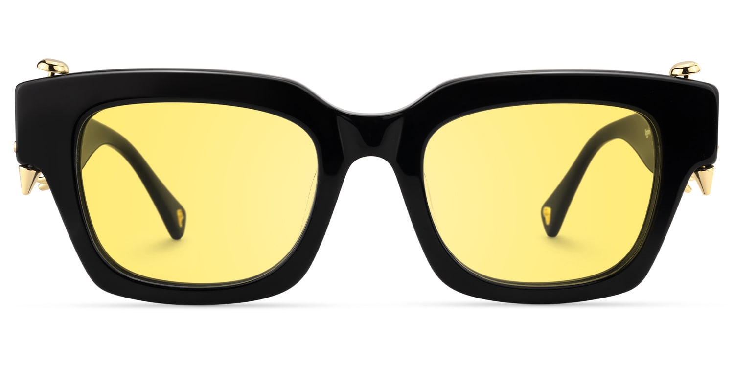 Sabrina - Rectangle Black Sunglasses - 1