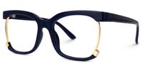 Adjoa - Rectangle Blue Eyeglasses | Vooglam Front View