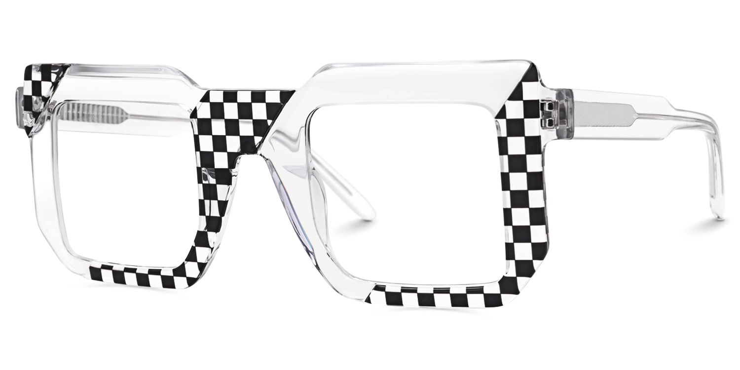 Madhav - Square Pattern Eyeglasses | Vooglam Front View