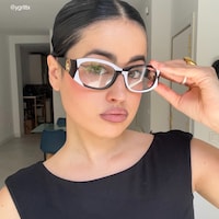Claire - Rectangle Black/White Eyeglasses - 7