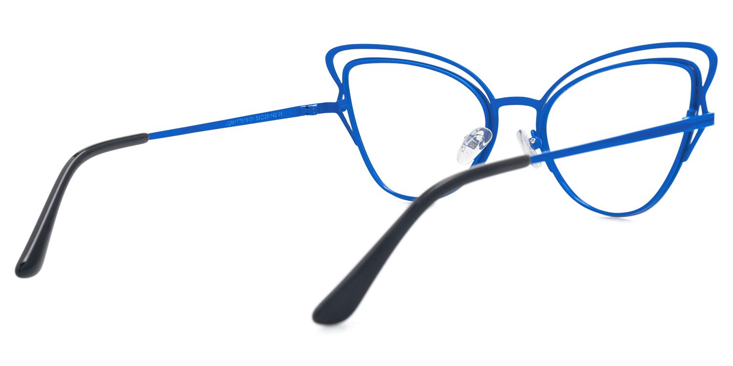 Elki - Cat Eye Blue Eyeglasses | Vooglam Side View