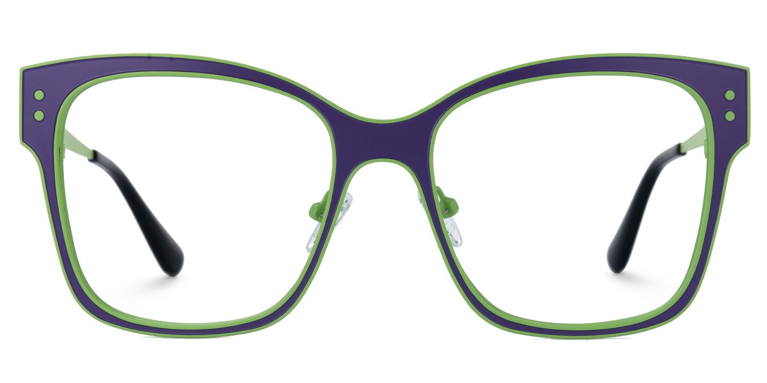 Emerson - Square Purple Eyeglasses | Vooglam Angle View