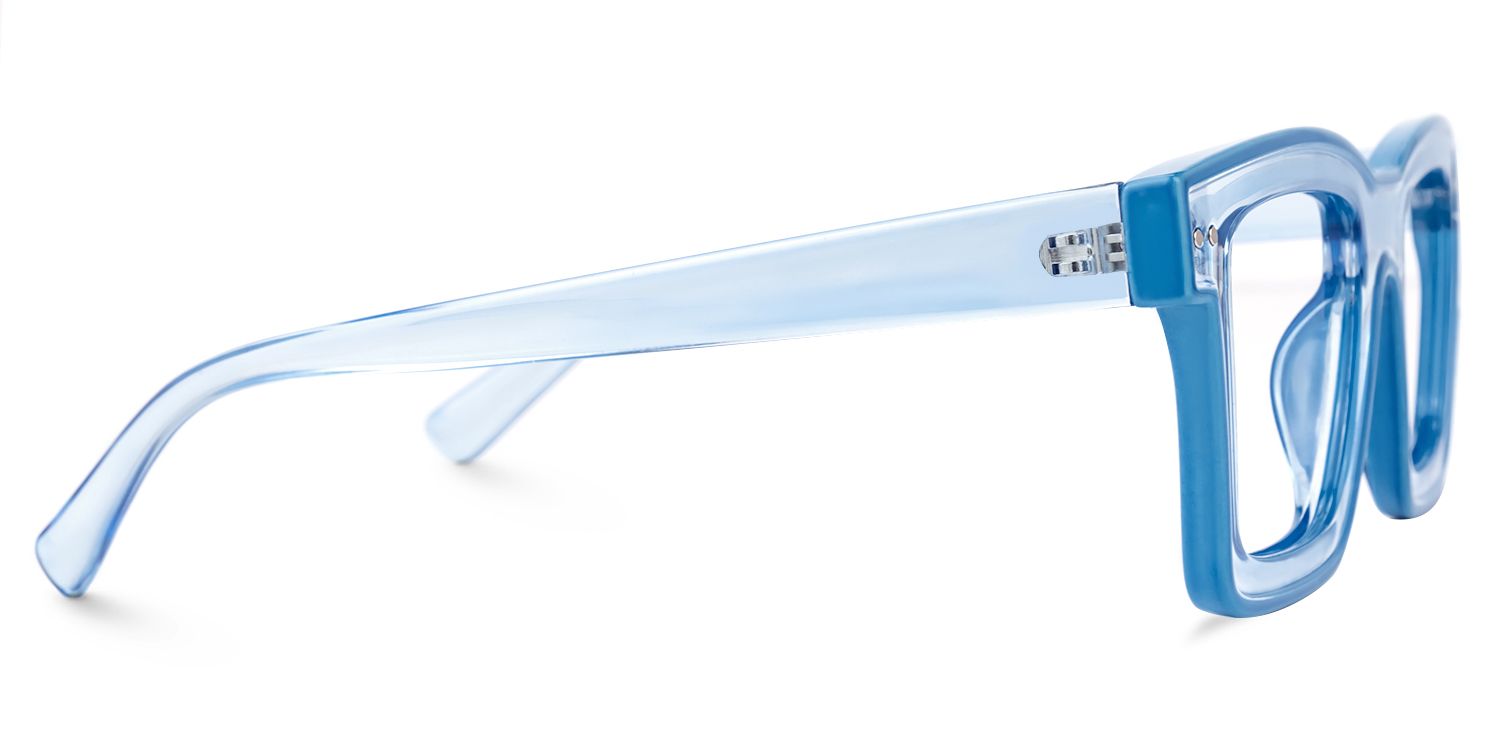 Delaram - Rectangle Blue Eyeglasses | Vooglam 4