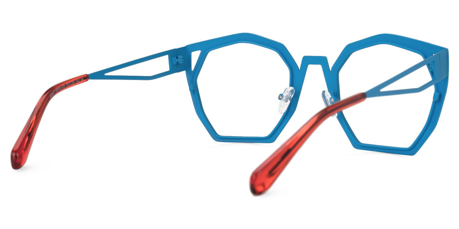 Ellard - Geometric Red Eyeglasses | Vooglam Side View