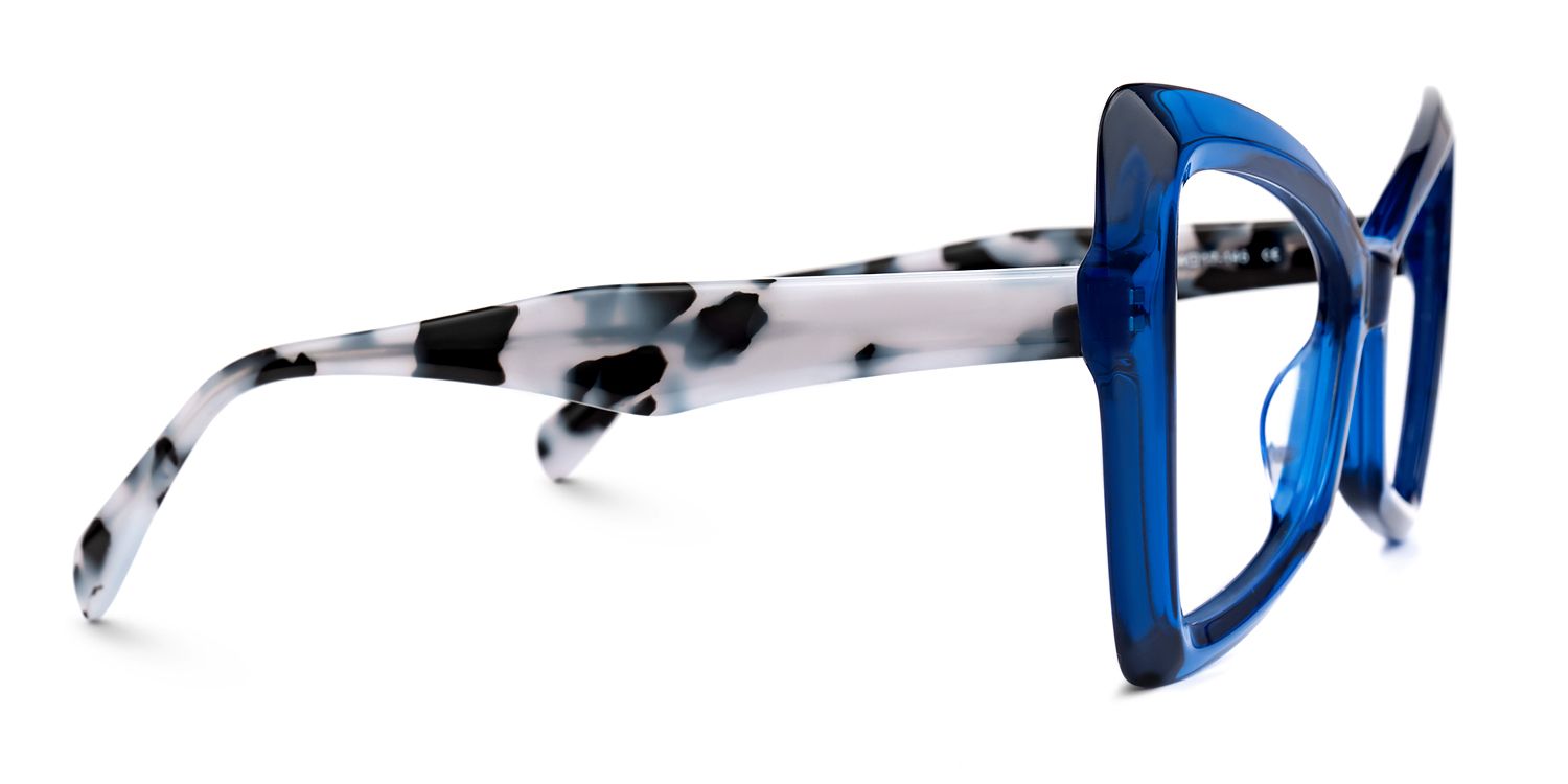 Deanne - Butterfly Blue Eyeglasses by Vooglam - Product View 4