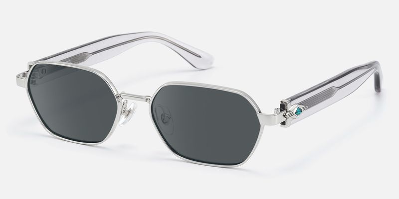 Orion - Gray Lens Mixed Material Sunglasses | Vooglam