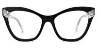 Butta - Cat Eye Black Eyeglasses | Vooglam Angle View