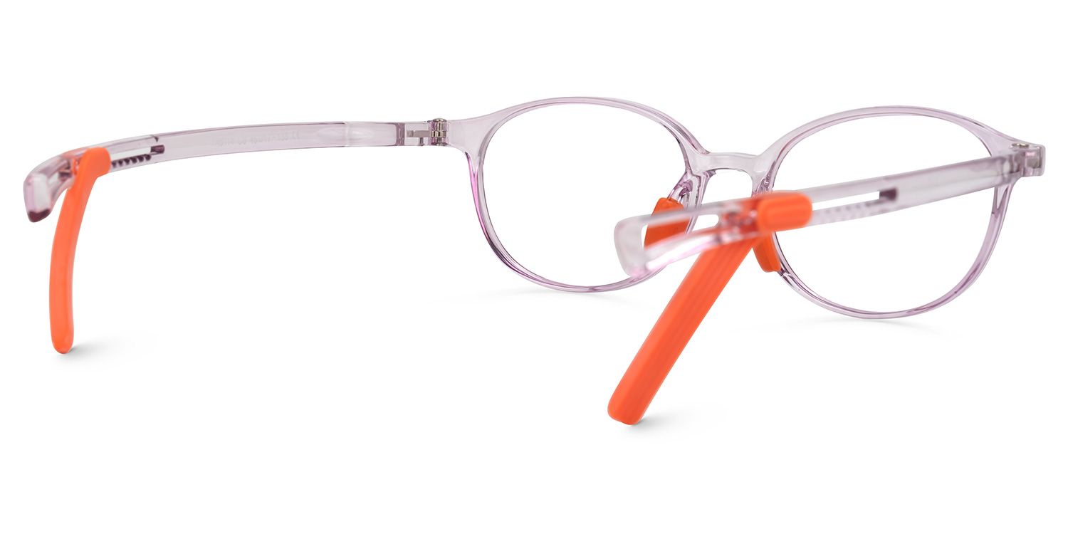 Hadley - Oval Purple Kids Eyeglasses | Vooglam Side View