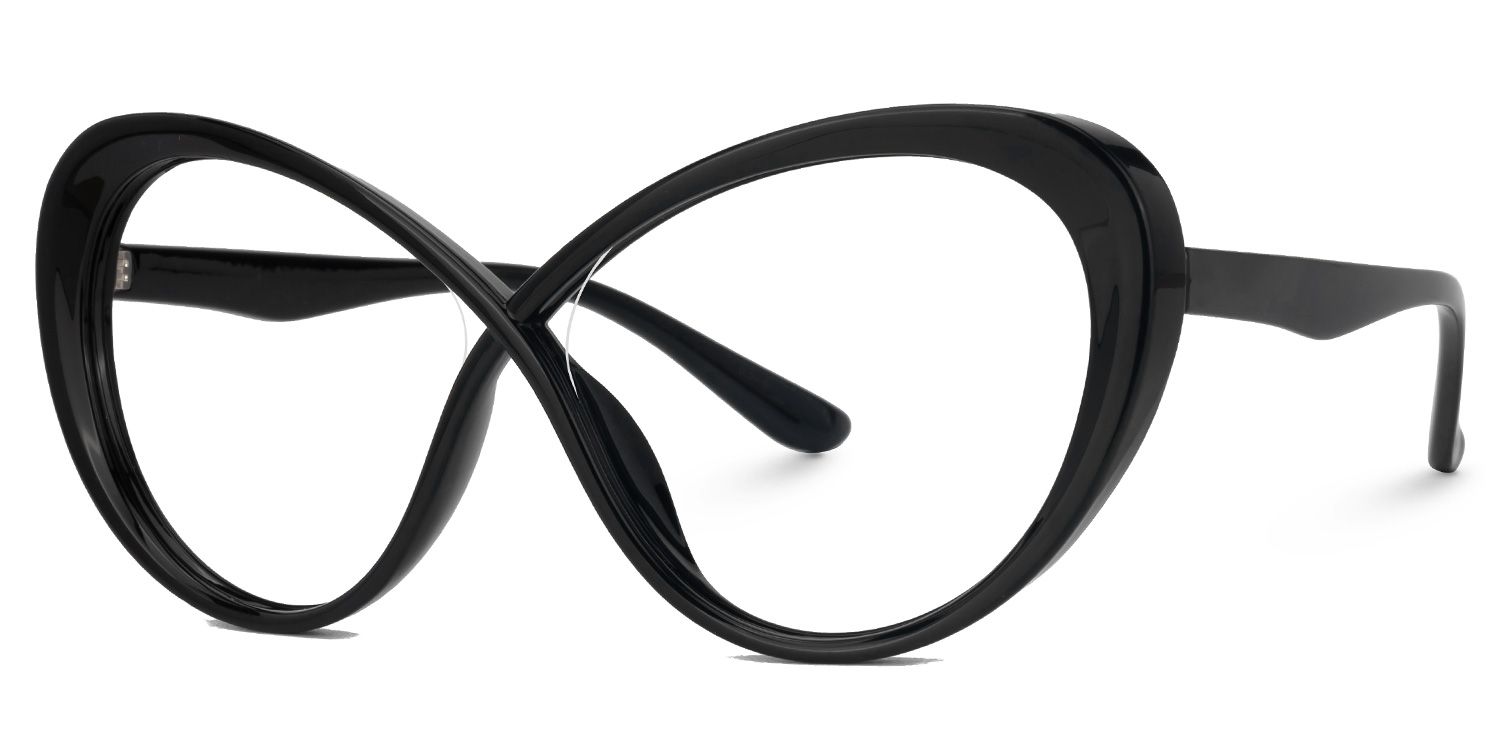 Fajtel - Butterfly Black Eyeglasses | Vooglam Front View