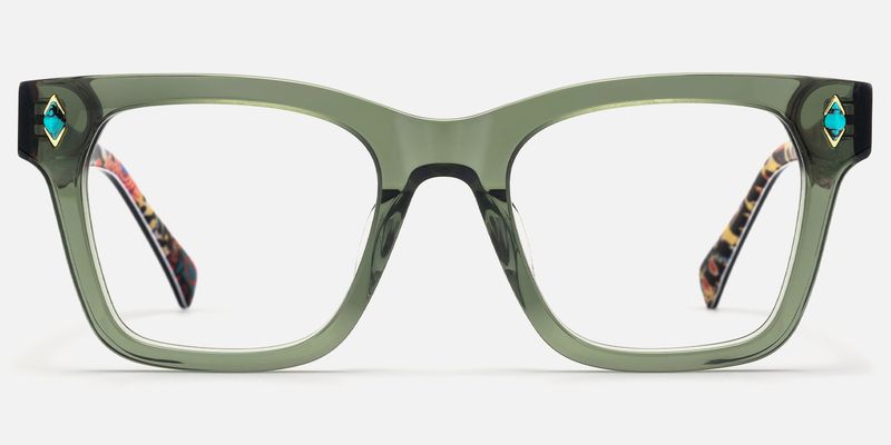 Adinkra - Square Green Eyeglasses