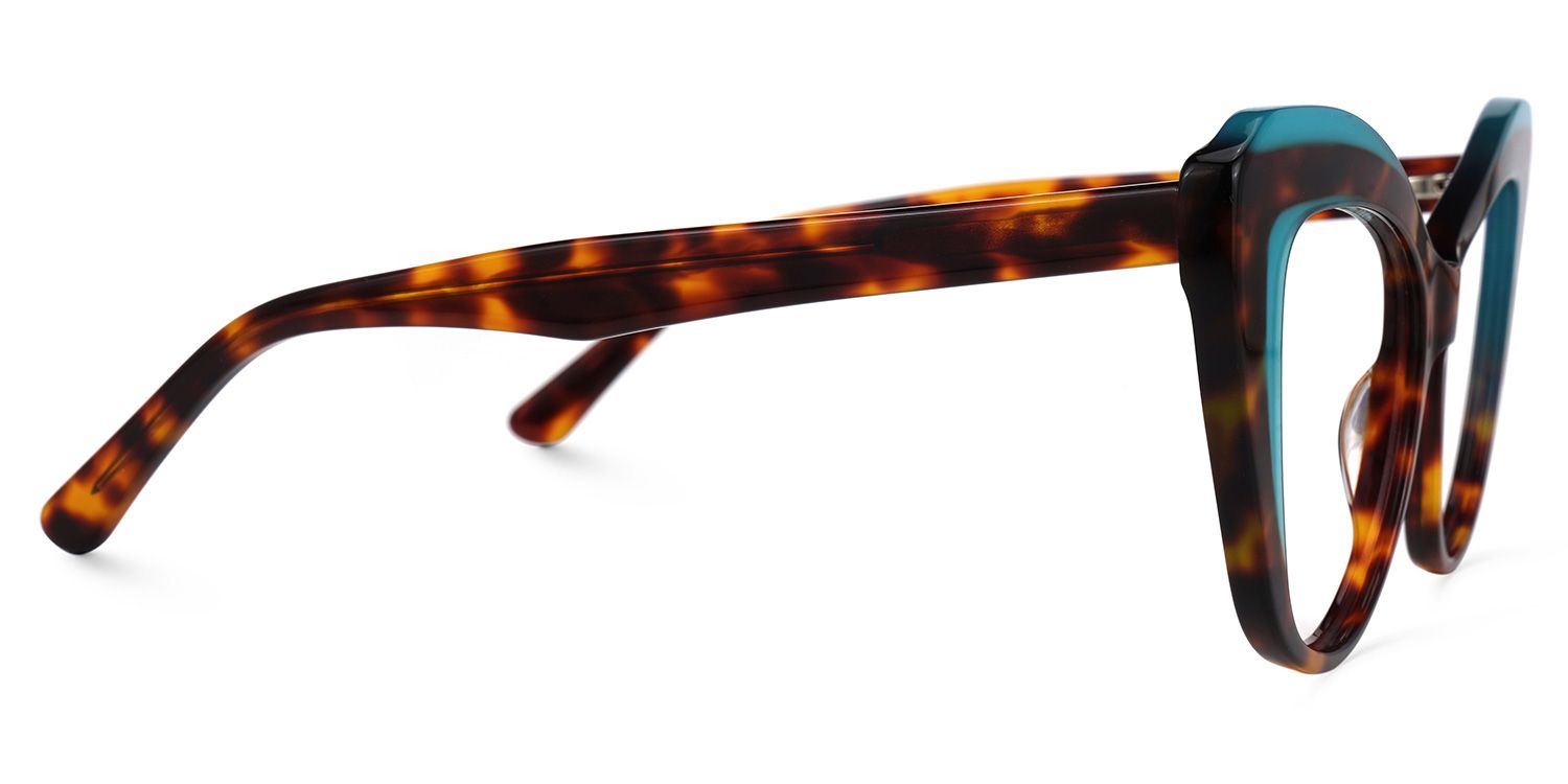 Ehren - Cat Eye Blue/Tortoise Eyeglasses by Vooglam - Product View 4