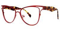 Aella - Aviator Red Eyeglasses | Vooglam Front View