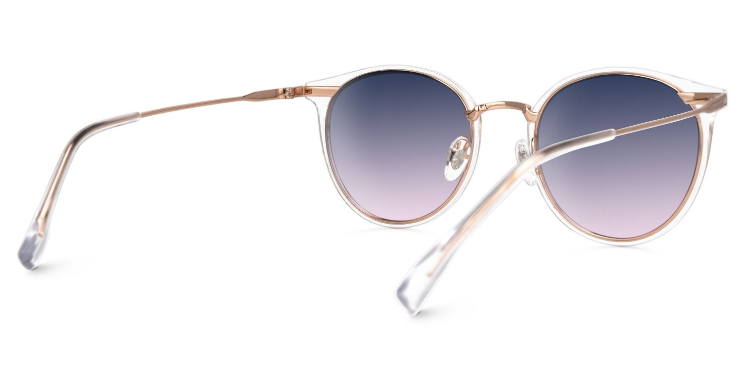 Eady - Round Crystal Sunglasses | Vooglam Side View