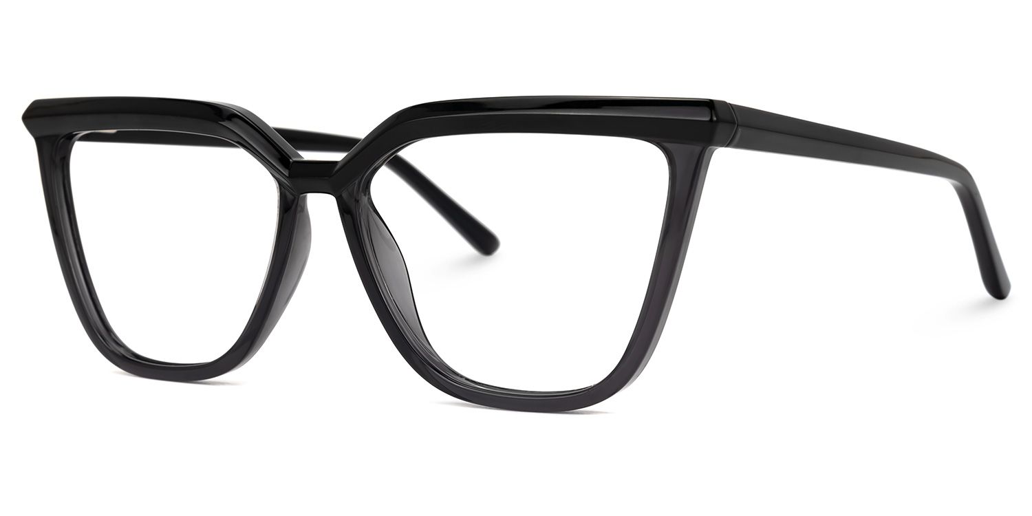 Darrah - Browline Grey Eyeglasses | Vooglam Front View