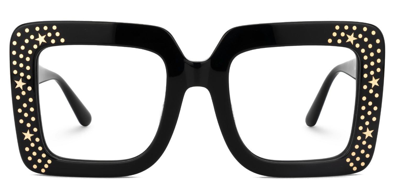 Fayiz - Square Black Eyeglasses | Vooglam Angle View