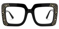 Fayiz - Square Black Eyeglasses | Vooglam Angle View