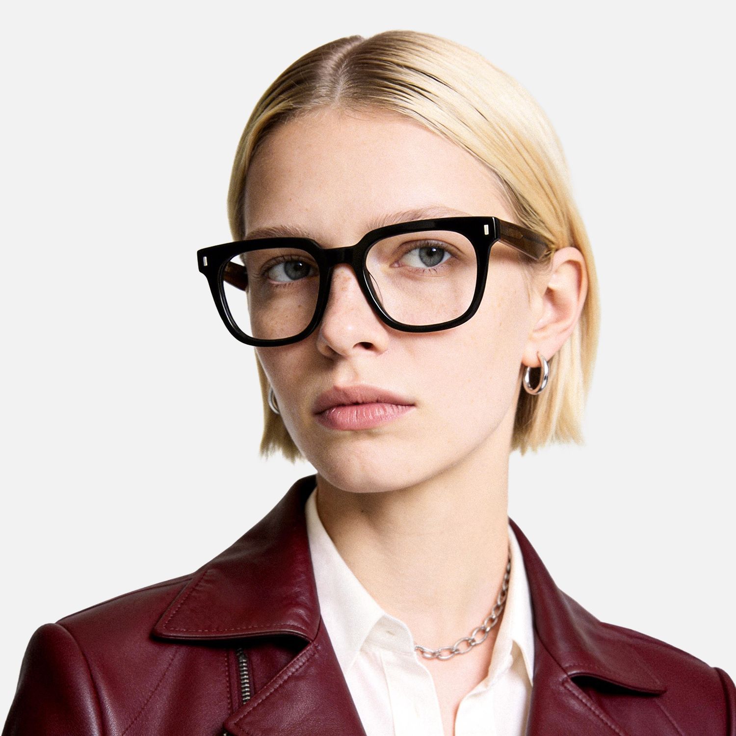 Explore the design story of Vinyl - Square Black Eyeglasses | Vooglam