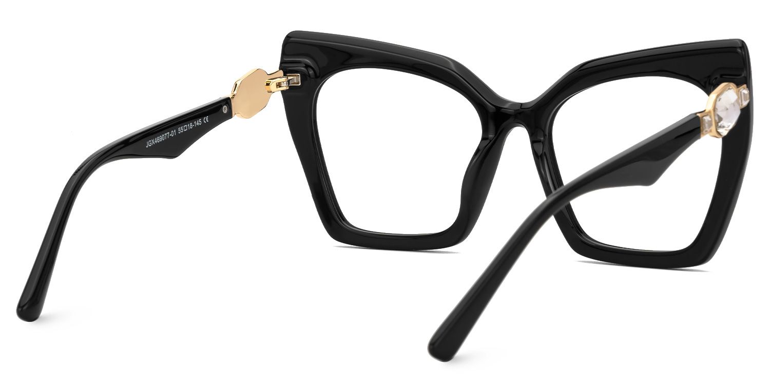 Feliciana - Cat Eye Black Eyeglasses | Vooglam Side View