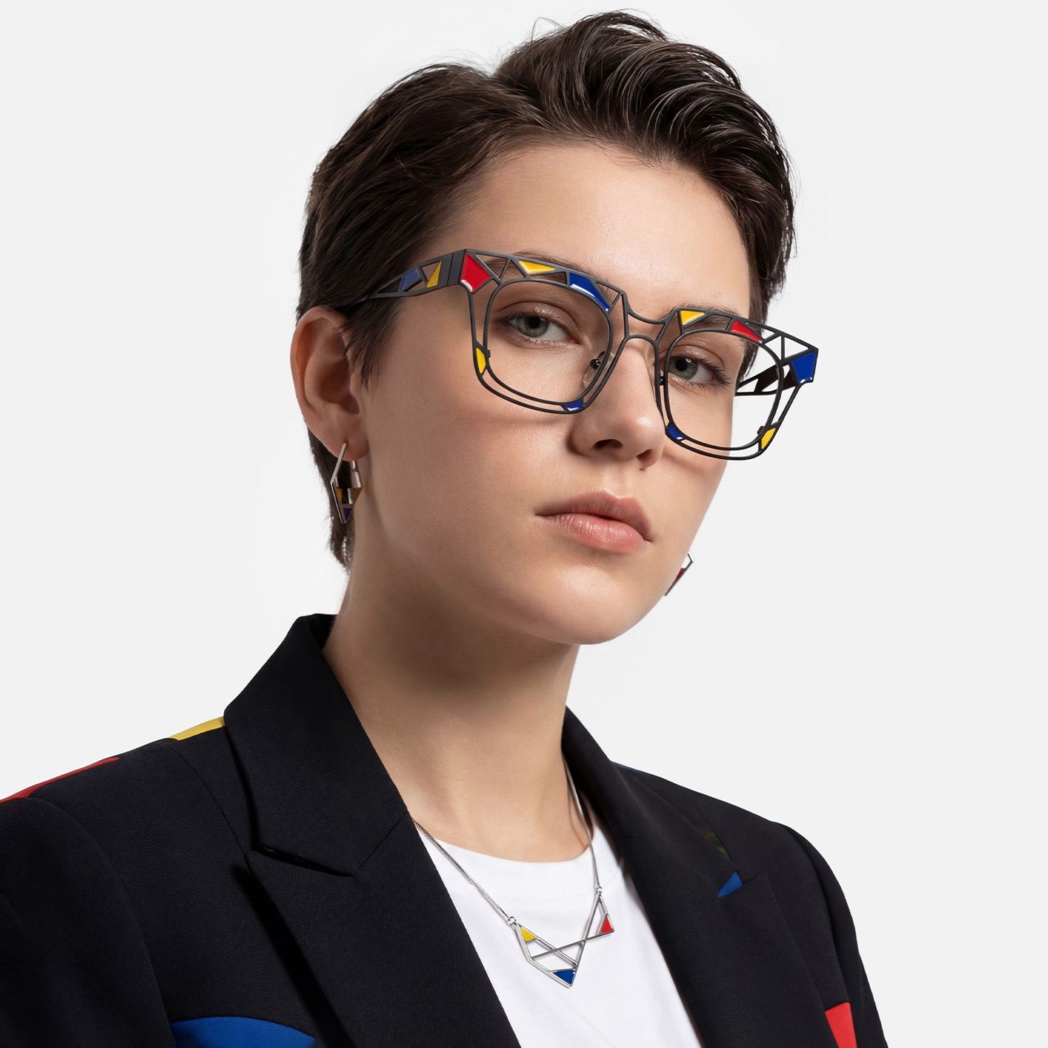 Explore the design story of Mondrian - Art Inspired Square Glasses | Vooglam