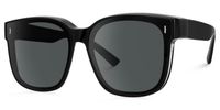 Madesh - Square Black Fit Over Sunglasses | Vooglam Front View