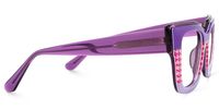 Lalasa - Purple Rectangle Glasses Houndstooth Style| Vooglam