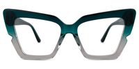 Fabiano - Cat Eye Green Eyeglasses | Vooglam Angle View